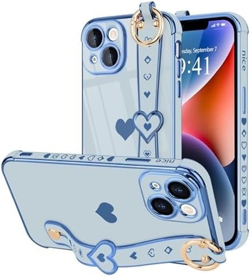 آیفون 12 پرو دوست داشتنی عشق-قلب پوشش بند پوشش تلفن برای زنان دختران Bling سیلیکون دوربین لنز حفاظت بامپر