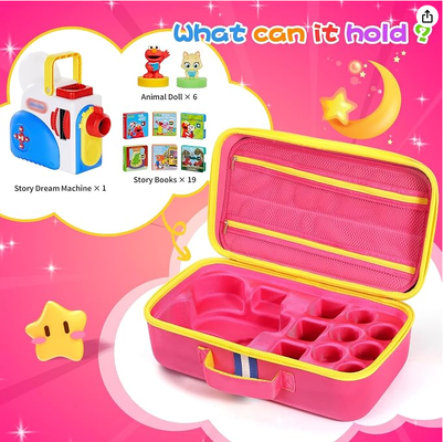 کیف حمل سخت مناسب برای مجموعه کتاب‌های Little Tikes Story Dream Machine، کیف نگهداری مسافرتی بزرگ محافظ برای مجموعه شخصیت‌های داستان صوتی Real for Littles، (فقط جعبه)