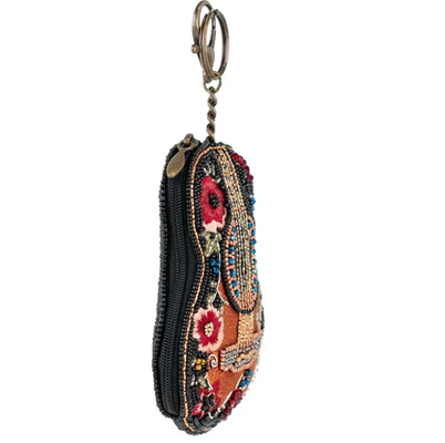 Beaded Coin Bag with Zipper Closure and Easy Open Hook Perfect for Organizing Coins Credit Cards and Small Personal Items