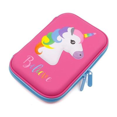 ODM 60Pcs Unicorn EVA Pencil Case چاپ سه بعدی آرم رنگ صورتی