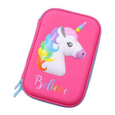 ODM 60Pcs Unicorn EVA Pencil Case چاپ سه بعدی آرم رنگ صورتی
