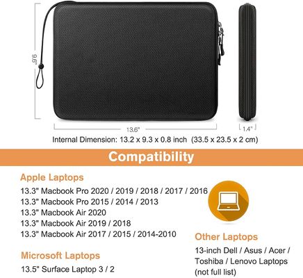 مقاوم در برابر آب 13 &quot;EVA Laptop Case Protective Case 1680d Polyester Surface