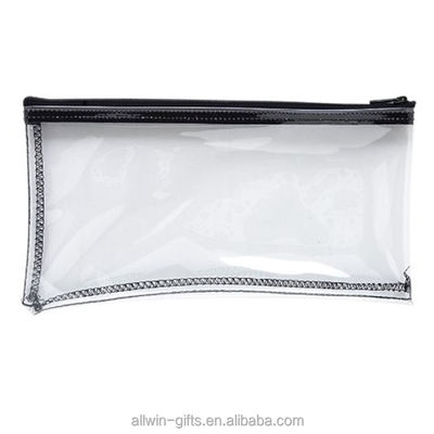 کیف های مدادی 10.5 x 5.5 اینچ کیف های سپرده بانک زیپ ضد آب PVC شفاف